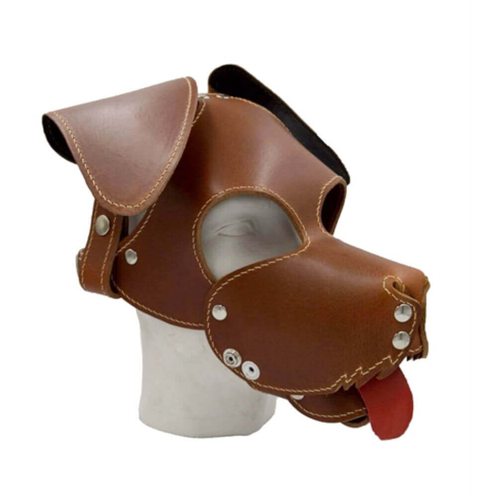 Leather Dog Mask brown - Floppy