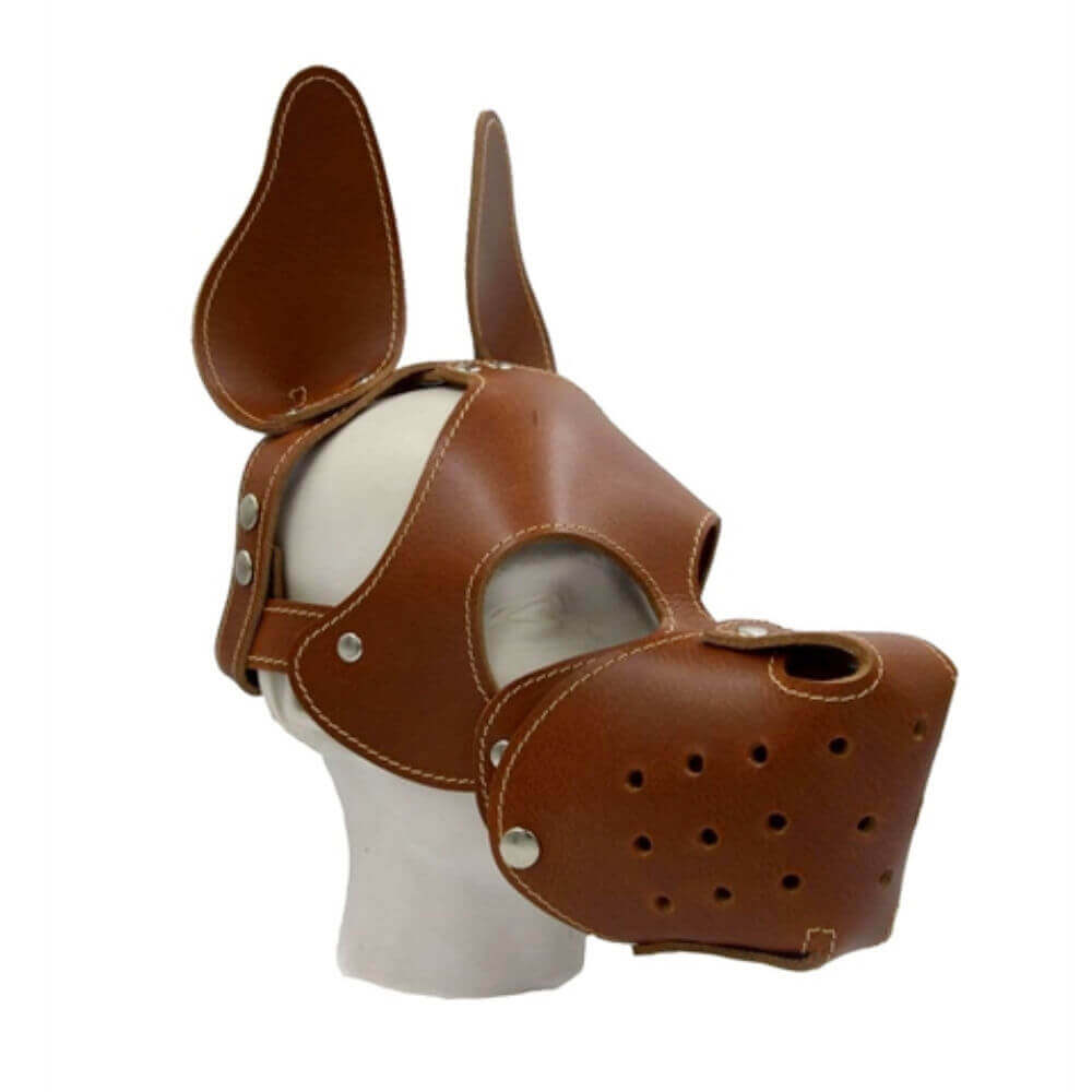 Leather Dog Mask brown - Shaggy